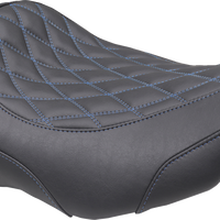 MUSTANG Wide Tripper™ Seat - Solo - Sky Blue Stitching - FLT/FLH '23-'25 89503SB