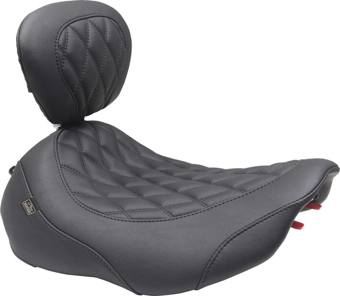 MUSTANG Wide Tripper™ Seat - Solo - Black Stitching - FLT/FLH '23-'25 89503