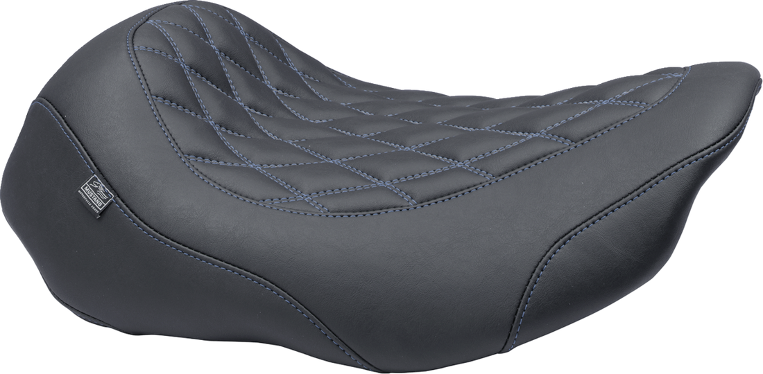 MUSTANG Wide Tripper™ Seat - Solo - Sky Blue Stitching - FLT/FLH '23-'25 88503SB