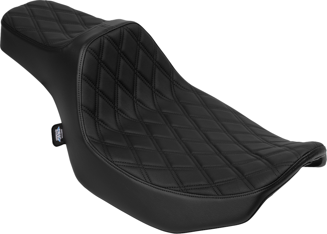 DRAG SPECIALTIES SEATS Extended Reach Predator III Seat - Vinyl - Black Double Diamond Stitch - FLH/FLT '23-'25 4706B