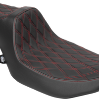 DRAG SPECIALTIES SEATS Extended Reach Predator III Seat - Vinyl - Red Double Diamond Stitch - FLT/FLH '23-'25 4706D