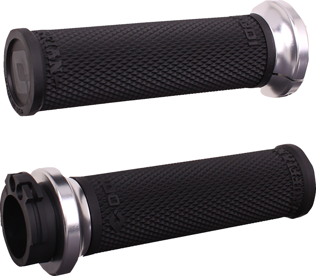 ODI Ruffian Lock-On Street Grips - Cable - Black/Silver V30HCWB-S