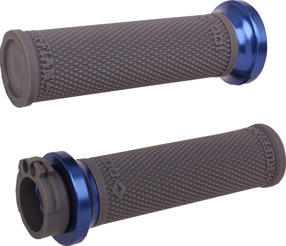 ODI Ruffian Lock-On Street Grips - Cable - Black/Anodized Blue V30HCWH-U