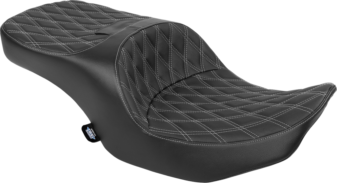DRAG SPECIALTIES SEATS Freedom Seat - Black - Vinyl - Silver Double Diamond Stitch - FLT/FLH '23-'25 4711C