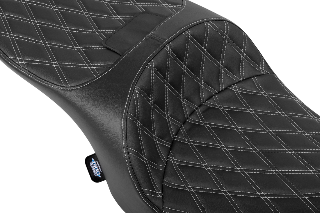 DRAG SPECIALTIES SEATS Freedom Seat - Black - Vinyl - Silver Double Diamond Stitch - FLT/FLH '23-'25 4711C