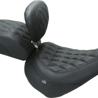 MUSTANG Wide Tripper™ Solo Seat - w/ Backrest - Diamond - Black Stitch - FXBR '23-'25 89027