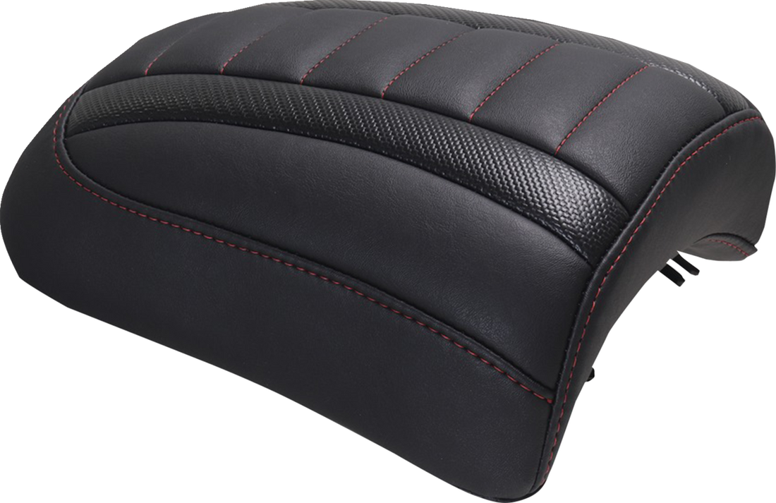 MUSTANG Padded Passenger Seat Cowl - Deluxe - Dark Cherry Stitch - FLT/FLH '23-'25 88610DC