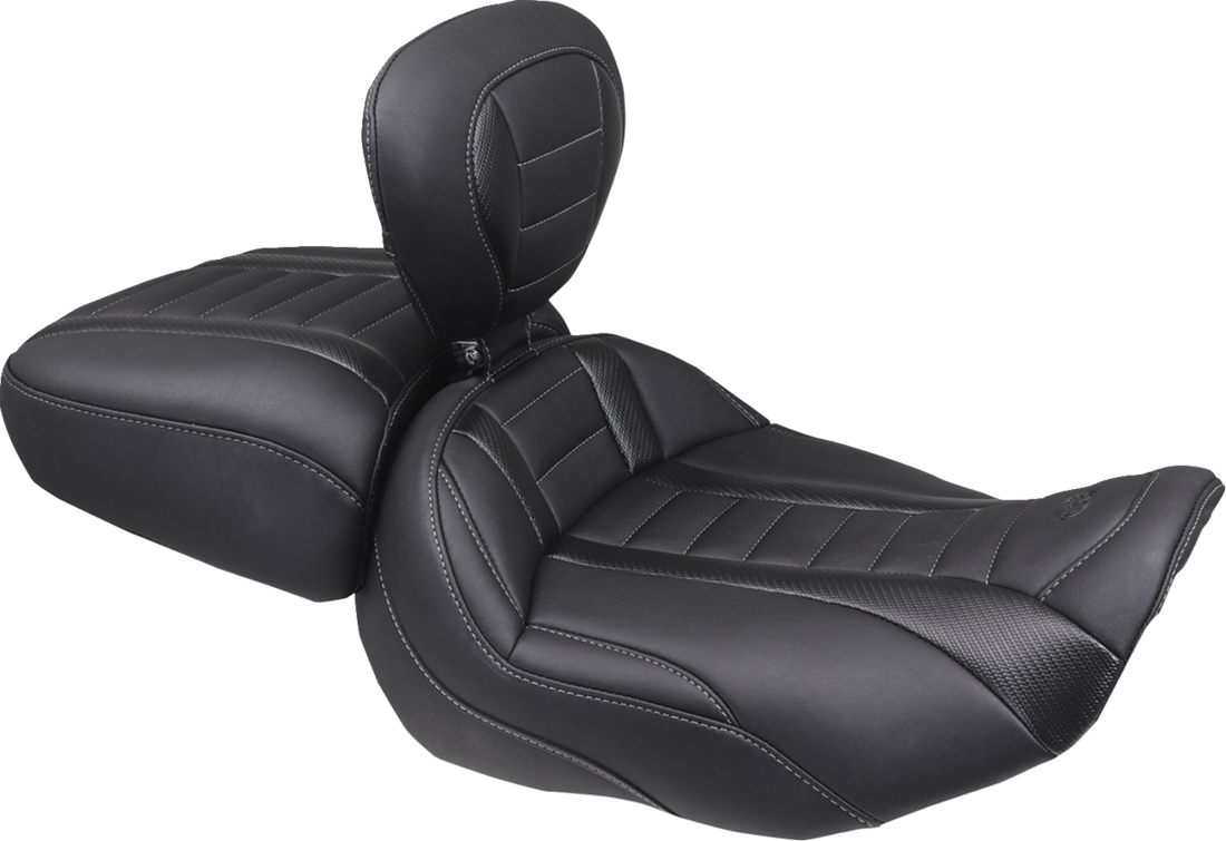 MUSTANG Deluxe Passenger Seat - Wide - Gunmetal Stitch - FLT/FLH '23-'25 88420GM