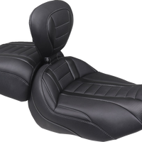 MUSTANG Deluxe Passenger Seat - Wide - Gunmetal Stitch - FLT/FLH '23-'25 88420GM