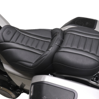 MUSTANG Deluxe Passenger Seat - Wide - Gunmetal Stitch - FLT/FLH '23-'25 88420GM
