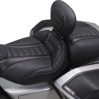 MUSTANG Deluxe Passenger Seat - Wide - Gunmetal Stitch - FLT/FLH '23-'25 88420GM