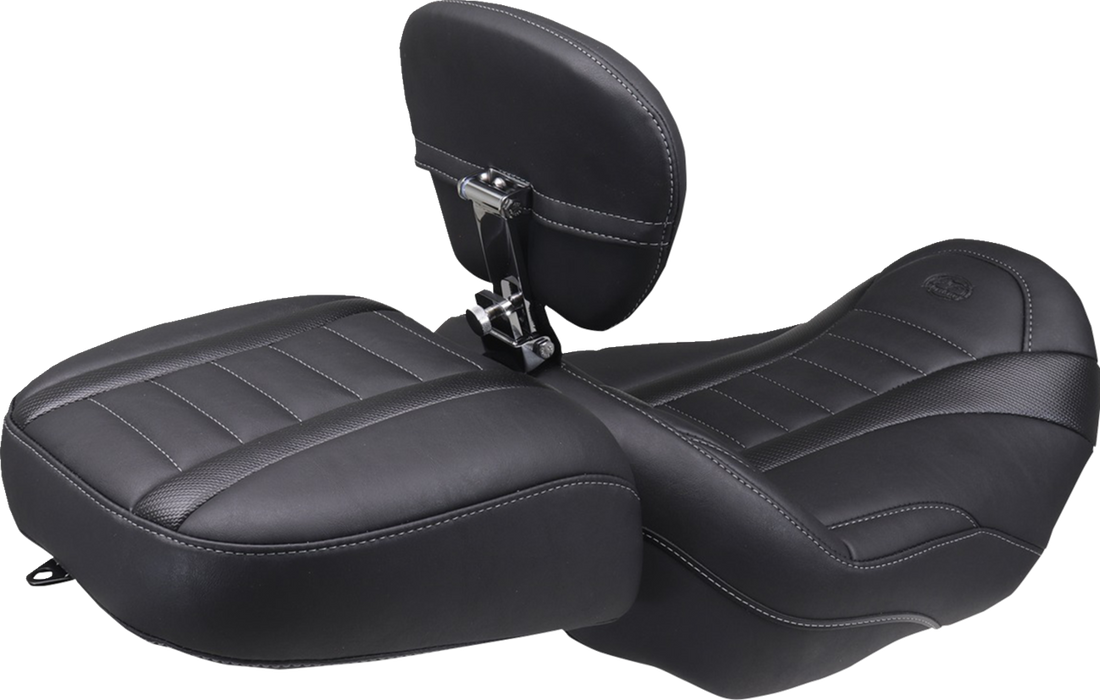 MUSTANG Deluxe Passenger Seat - Wide - Gunmetal Stitch - FLT/FLH '23-'25 88420GM