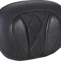 MUSTANG Deluxe Sissy Bar Pad - Diamond - Mandarin Orange Stitch - FLT/FLH '23-'25 88450MO