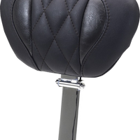 MUSTANG Deluxe Driver Backrest - Diamond - Black Stitching - FLT/FLH '23-'25 89460