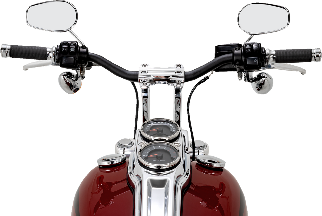 PERFORMANCE MACHINE (PM) Phatbar & Riser Kit - Internal Wiring - 9" - Chrome 0208-2195M-CH