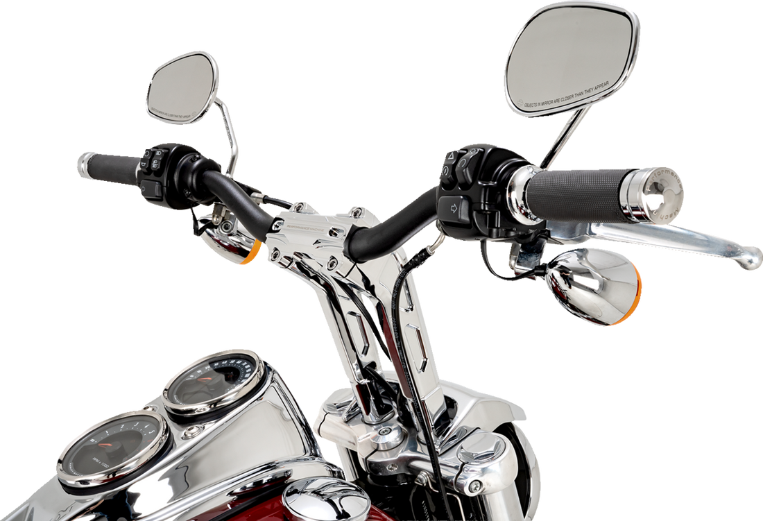 PERFORMANCE MACHINE (PM) Phatbar & Riser Kit - Internal Wiring - 9" - Chrome 0208-2195M-CH
