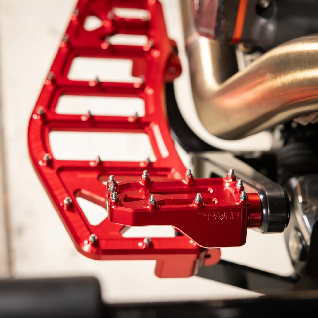 THRASHIN SUPPLY CO. Aggressor Brake Pedal - Red - Touring TSC-2221-2