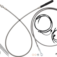 FAT BAGGERS INC. EZ Install Kit - 16" Handlebars - Upper Clutch - Full Length - Braided Stainless Steel 249016