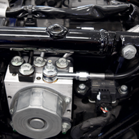 FAT BAGGERS INC. EZ Install Kit - 13"/14" Handlebars - Upper Clutch - Full Length - Braided Stainless Steel/Chrome 249014-C