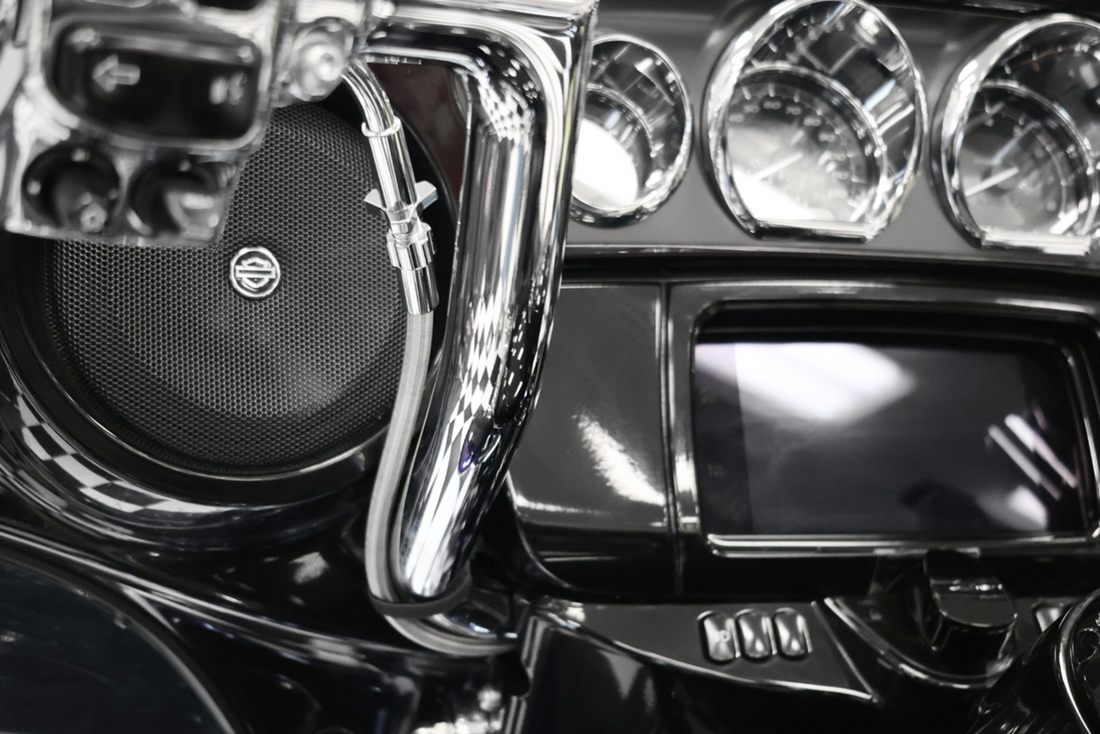 FAT BAGGERS INC. EZ Install Kit - 12" Handlebars - Upper Clutch - Full Length - Braided Stainless Steel/Chrome 249012-C