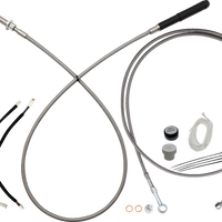 FAT BAGGERS INC. EZ Install Kit - 10" Handlebars - Upper Clutch - Full Length - Braided Stainless Steel 249010