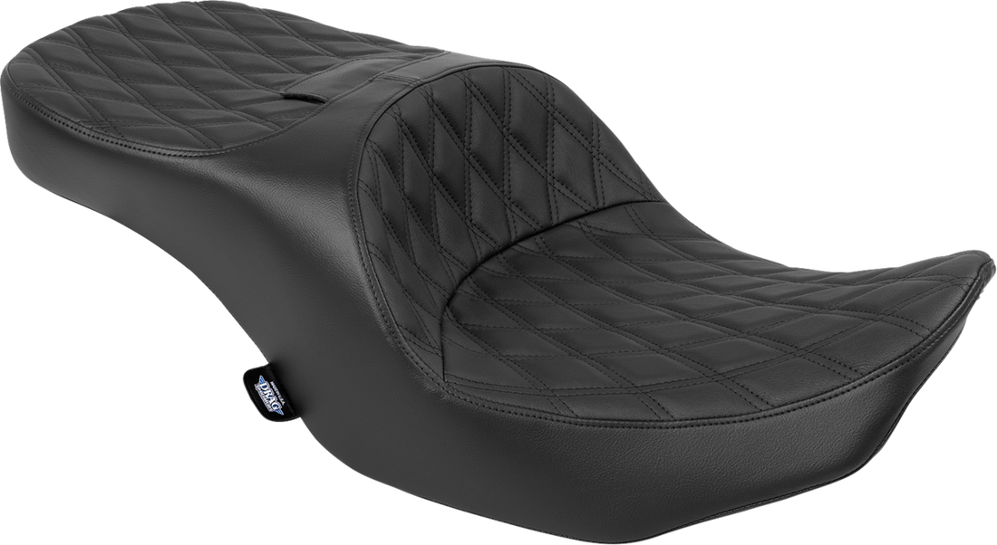 DRAG SPECIALTIES SEATS Forward Position Freedom Seat - Vinyl - Black Double Diamond Stitch - FLH/FLT '23-'25 4715B