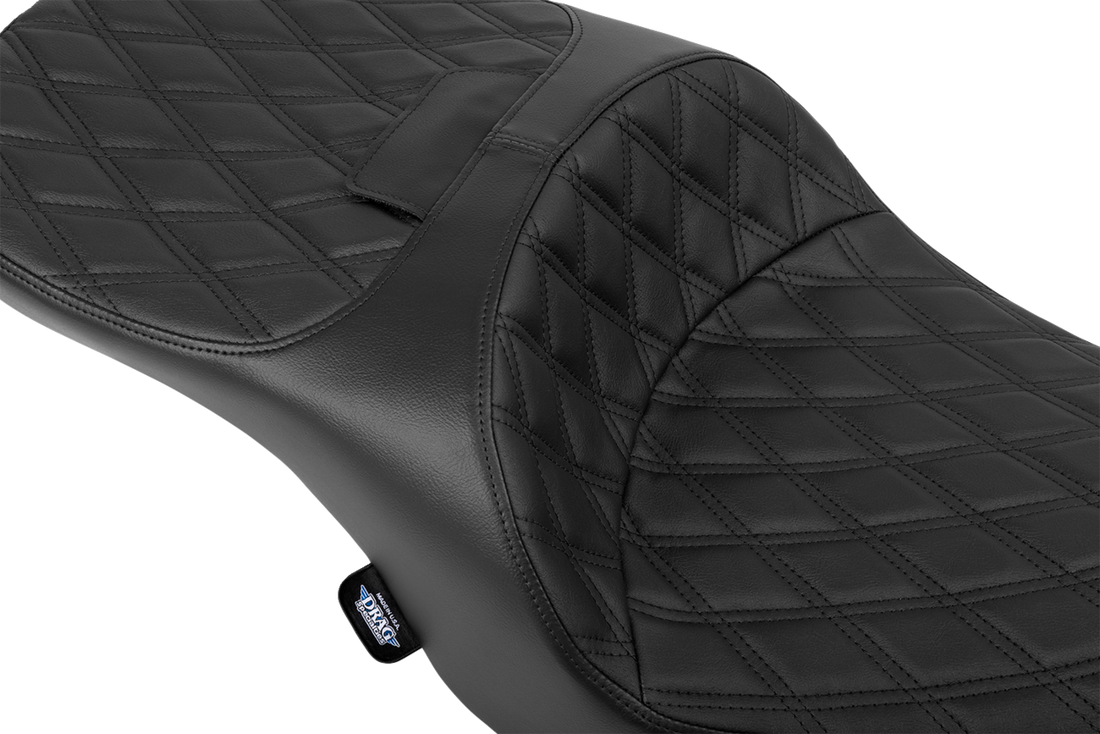DRAG SPECIALTIES SEATS Forward Position Freedom Seat - Vinyl - Black Double Diamond Stitch - FLH/FLT '23-'25 4715B