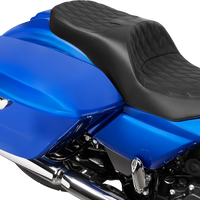 DRAG SPECIALTIES SEATS Forward Position Freedom Seat - Vinyl - Black Double Diamond Stitch - FLH/FLT '23-'25 4715B