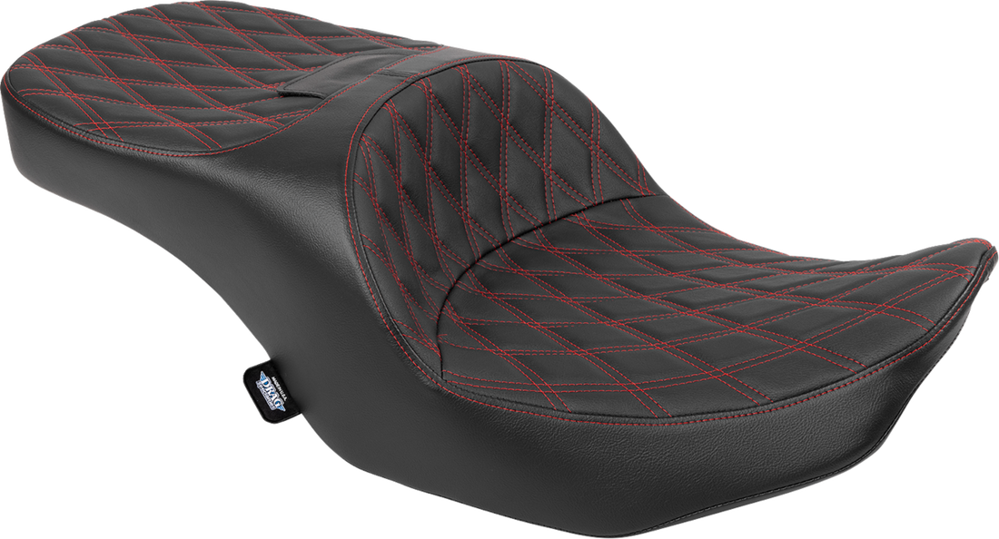 DRAG SPECIALTIES SEATS Forward Position Freedom Seat - Vinyl - Red Double Diamond Stitch - FLH/FLT '23-'25 4715D