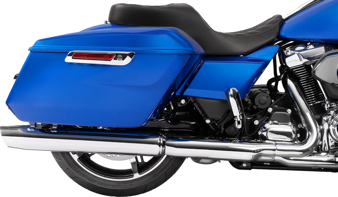 DRAG SPECIALTIES SEATS Forward Position Freedom Seat - Vinyl - Silver Double Diamond Stitch - FLH/FLT '23-'25 4715C