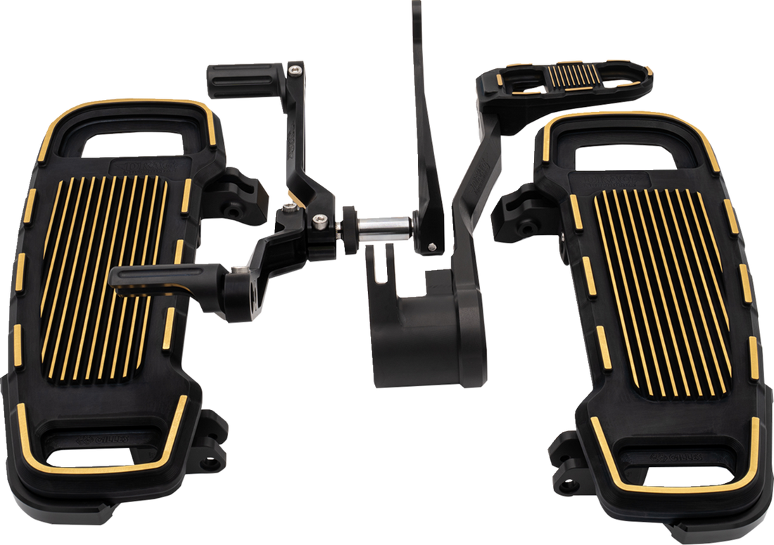 DRAG SPECIALTIES Floorboard Kit - Adjustable - Black/Gold CU-B002