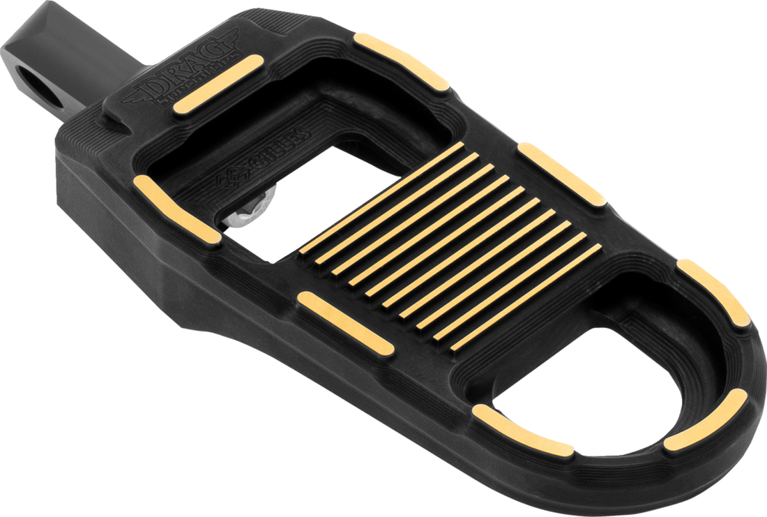 DRAG SPECIALTIES Adjustable Foot Pegs - Black/Gold RGK2-B003