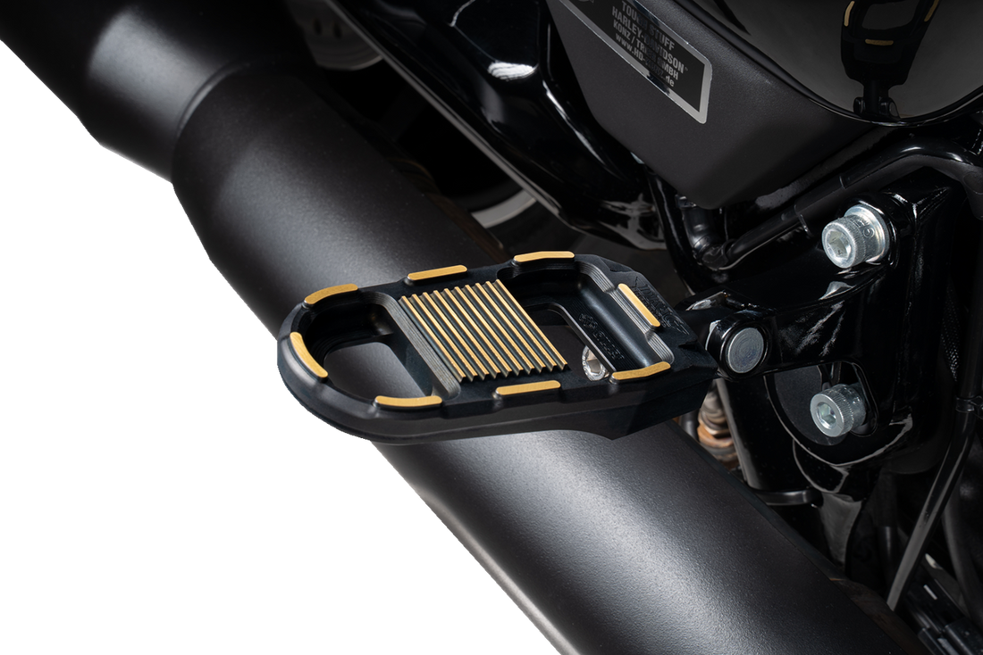DRAG SPECIALTIES Adjustable Foot Pegs - Black/Gold RGK2-B003