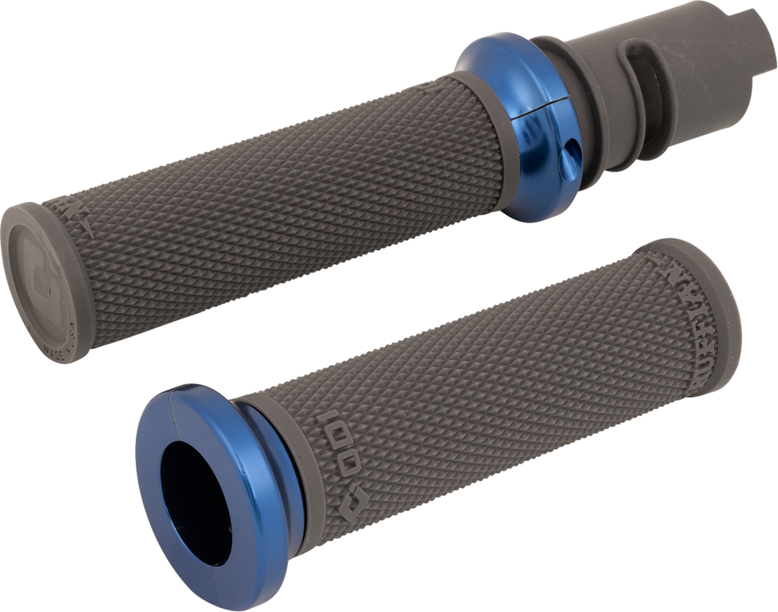 ODI Ruffian Lock-On Street Grips - CVO - Graphite/Blue V30HTCH-U