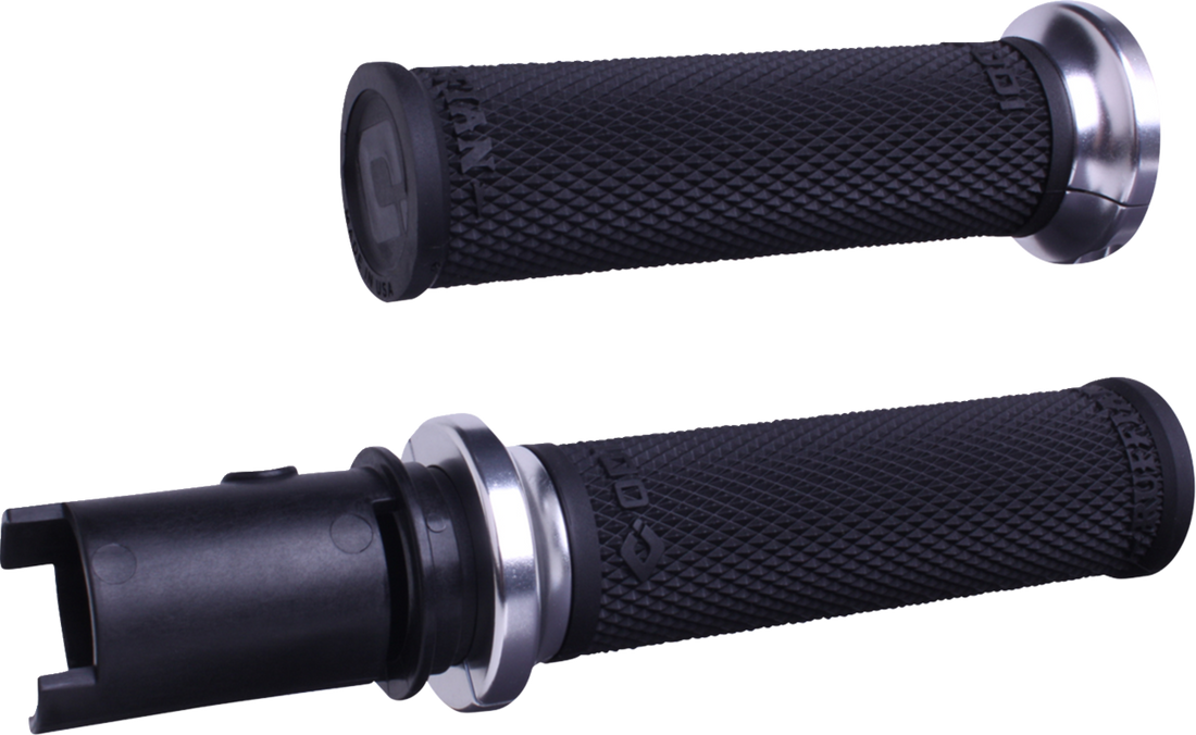 ODI Ruffian Lock-On Street Grips - CVO - Black/Silver V30HTCB-S