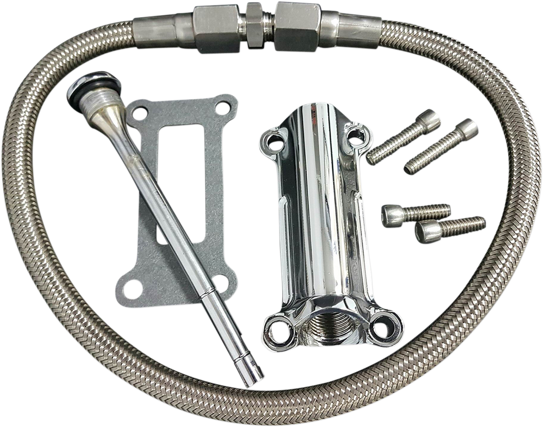 DRAG SPECIALTIES Engine Oil Spout Kit - Chrome - 93'-98' Touring 323055