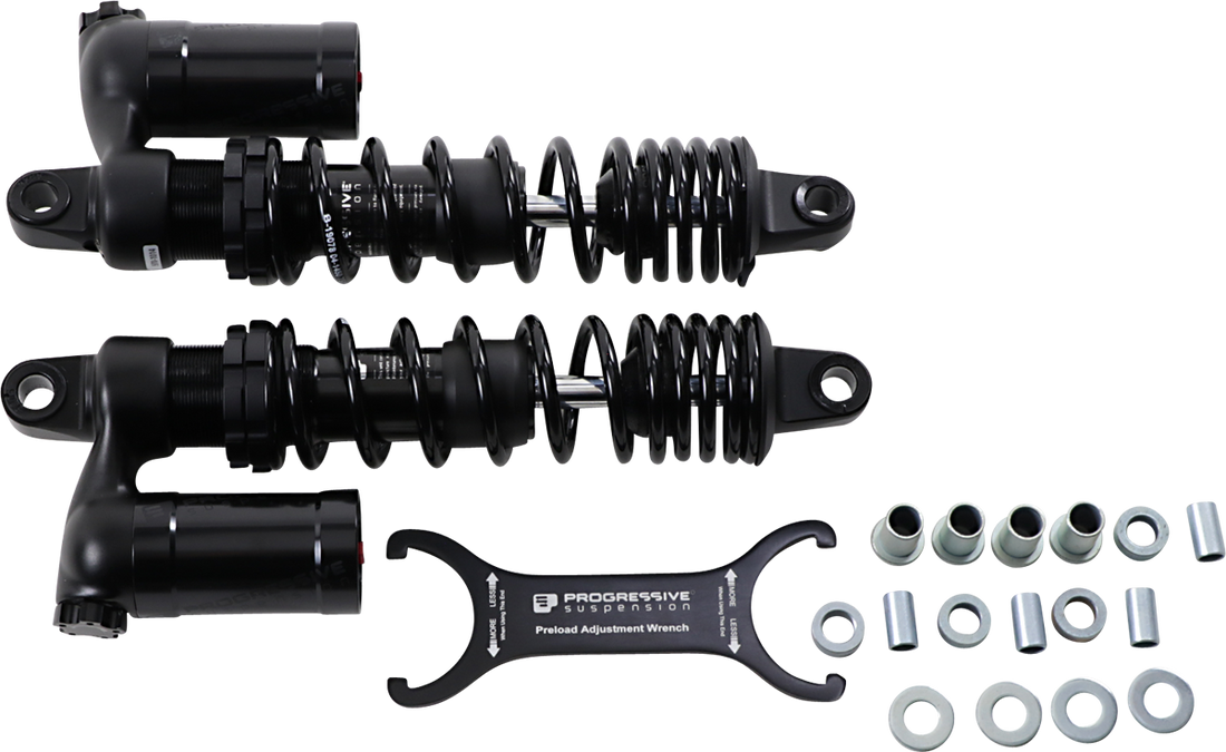 PROGRESSIVE SUSPENSION 970 Series Piggyback Shocks - Gloss Black/Matte Black - 13.00" 970-1014B