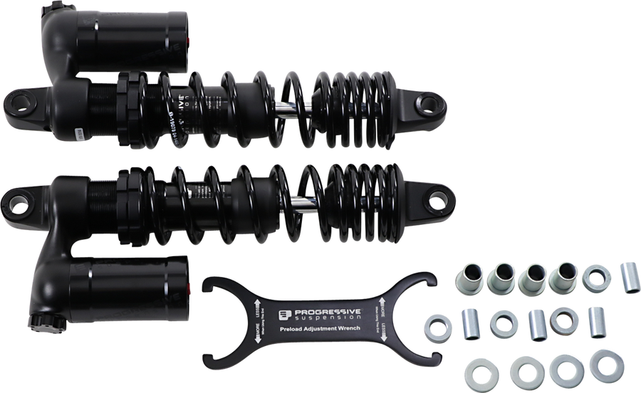 PROGRESSIVE SUSPENSION 970 Series Piggyback Shocks - Gloss Black/Matte Black - 13.00" 970-1014B