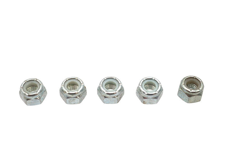 73-0001 - Zinc Plated Hex Nuts 1/4 -28 Nyloc by V-Twin