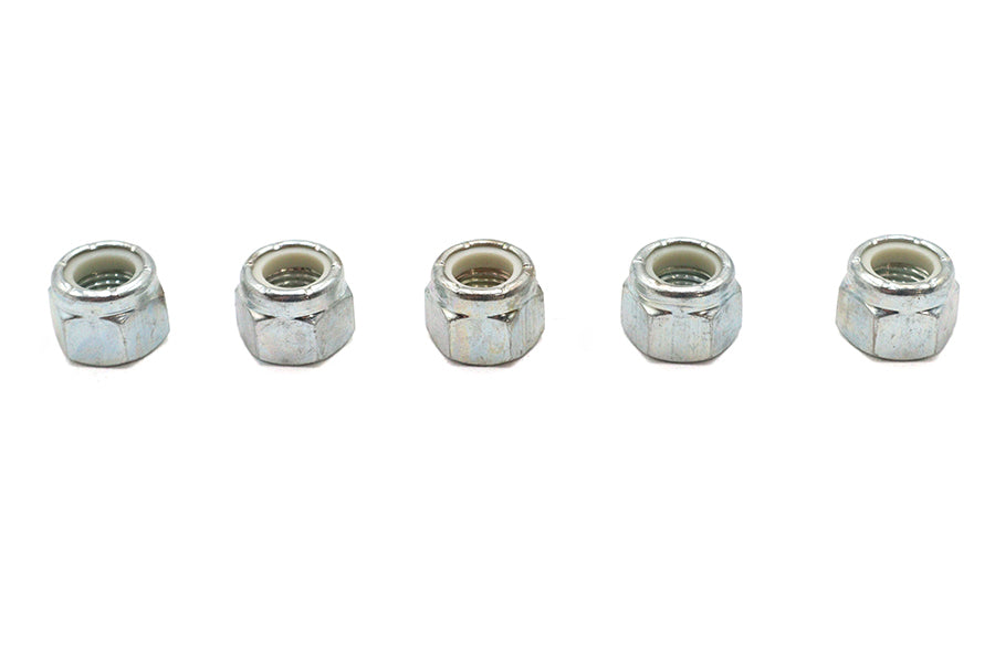 73-0005 - Zinc Plated Hex Nuts 3/8 inch-24 Nyloc by V-Twin