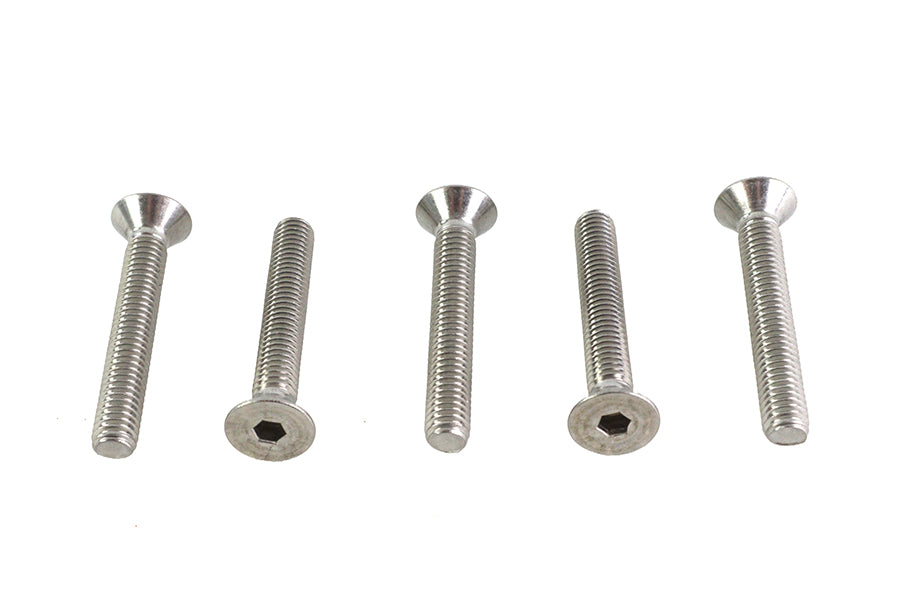 73-0166 - Allen Flat Head Screws Stainless Steel 3/8 inch-16 x 2-1/2 i by V-Twin