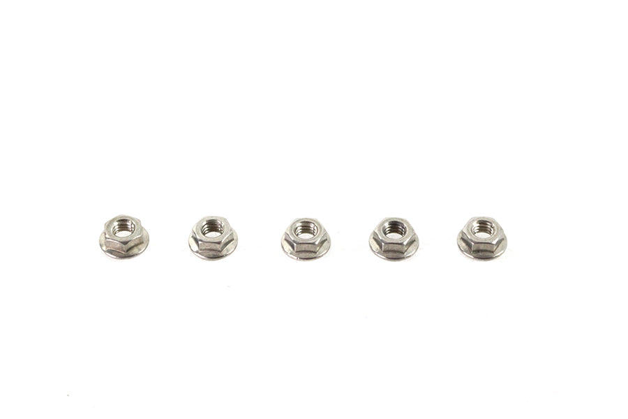 73-0246 - Serrated Hex Flange Nuts 5/16 inch-18 Stainless Steel by V-Twin