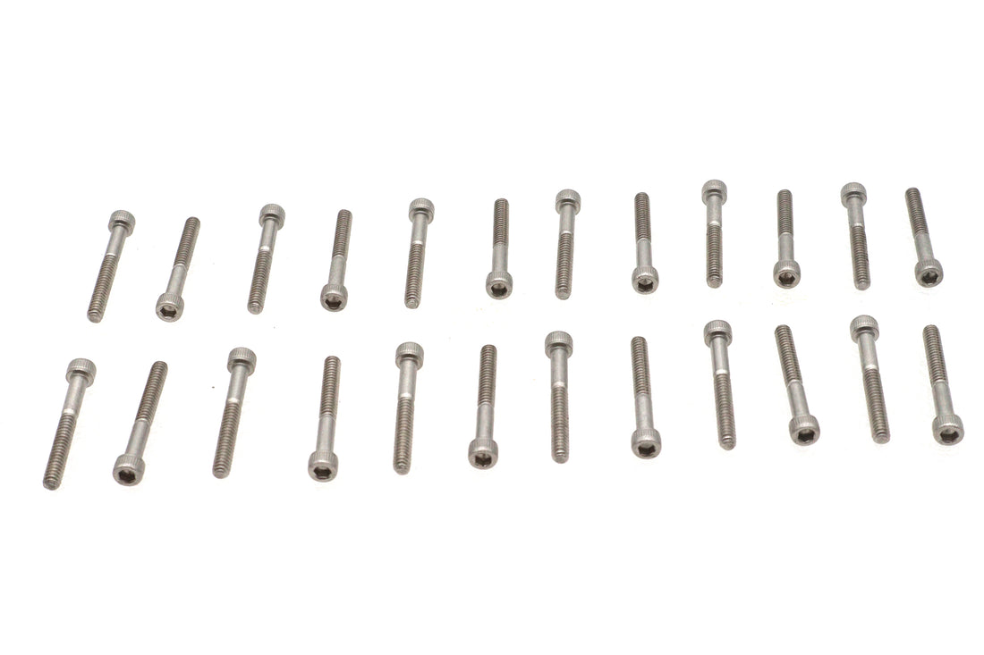 73-0372 - Stainless Steel Finned Cover Screw Set 24 Piece by V-Twin