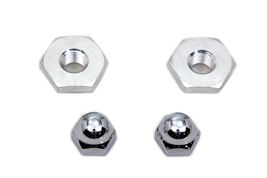 7613-2T - Cadmium Acorn Nut and Retainer Kit by V-Twin