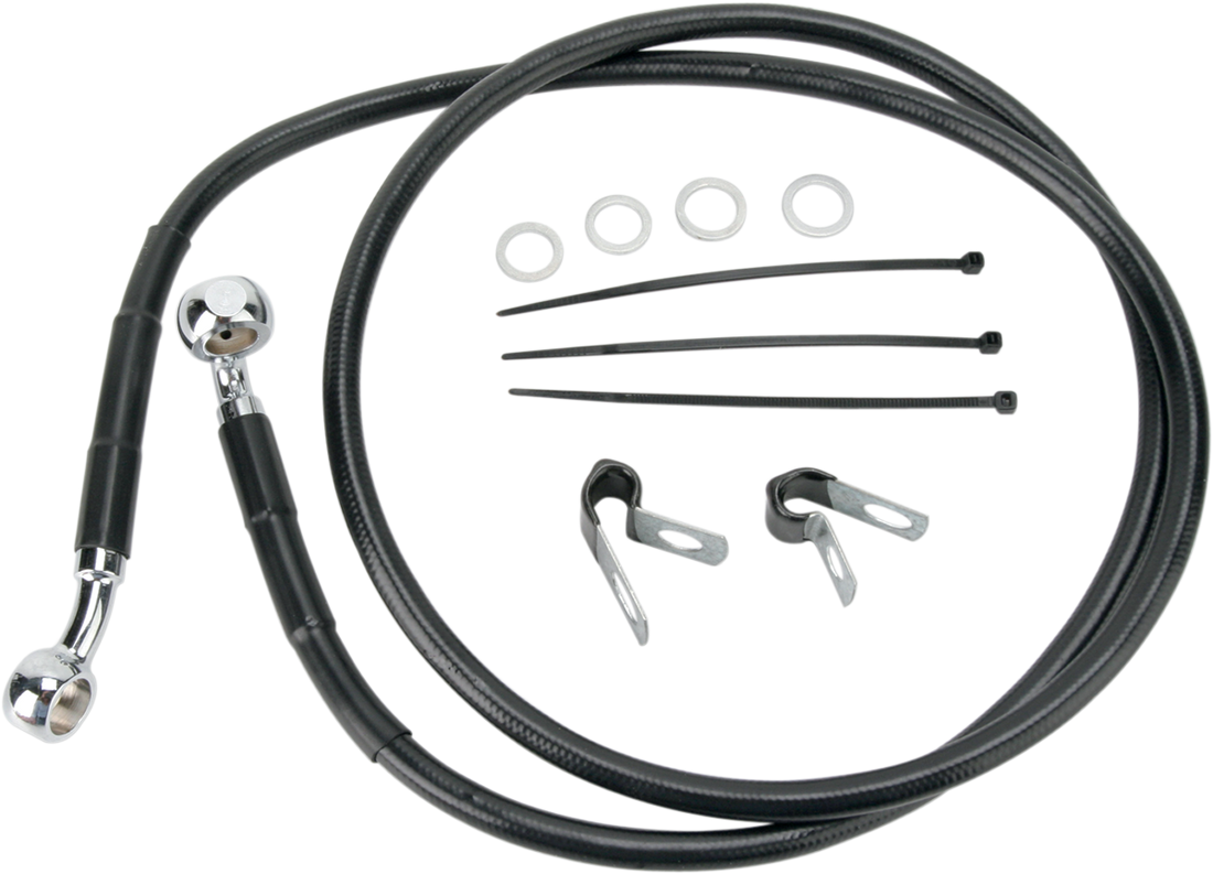 DRAG SPECIALTIES Brake Line - Front - Black - +2" 640113-2BLK