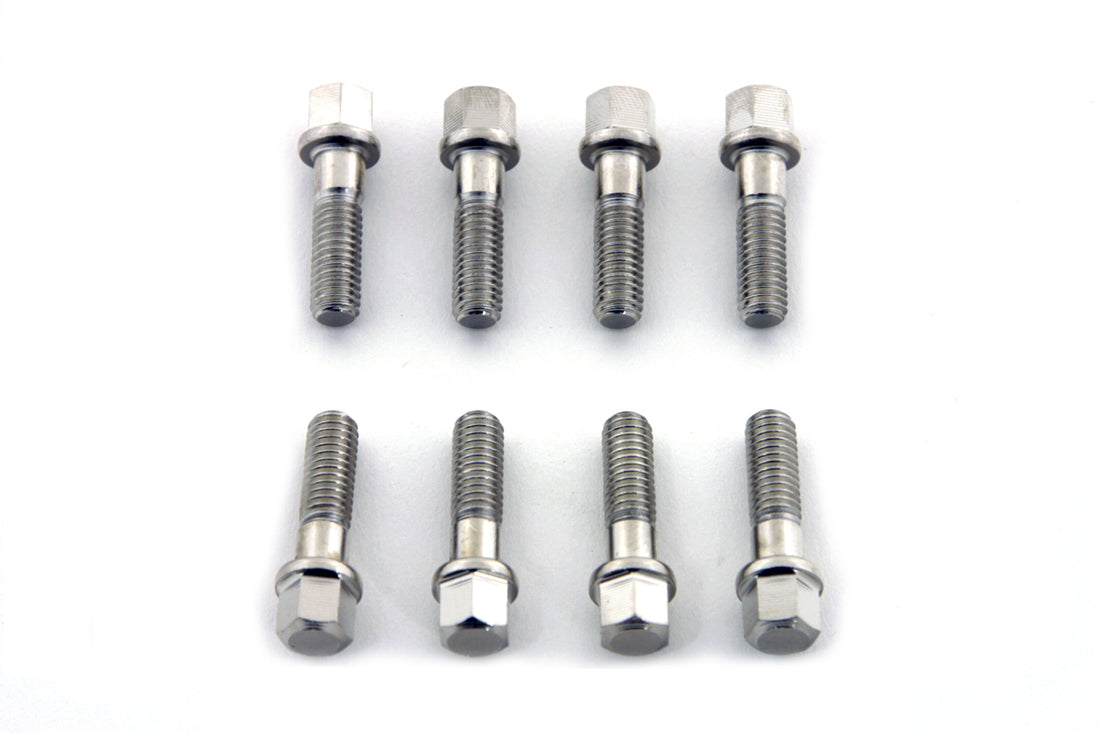 8605-16T - Nickel Plated Tappet Block Screw Set by V-Twin