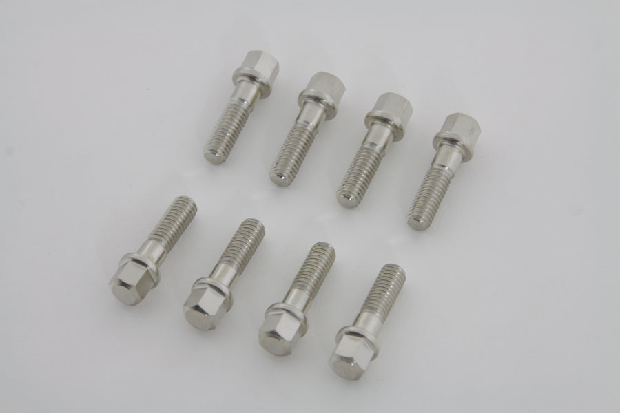 8605-16T - Nickel Plated Tappet Block Screw Set by V-Twin