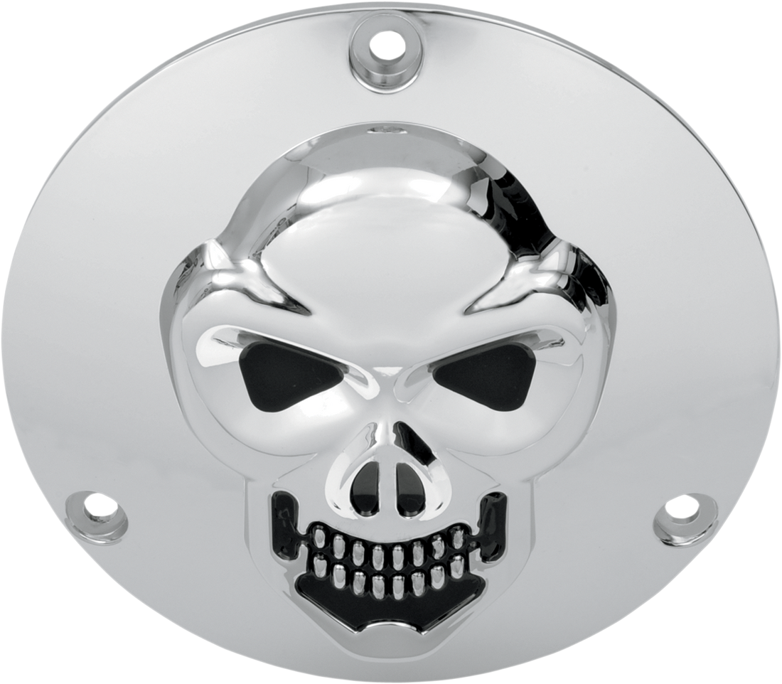 DRAG SPECIALTIES Skull Derby Cover - Chrome - 3 Hole - Big Twin 33-0061-PC