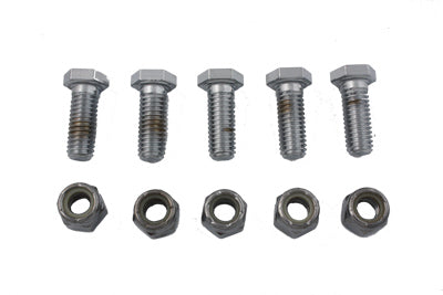 8738-10T - Disc Hex Bolt and Nut Set Chrome by V-Twin