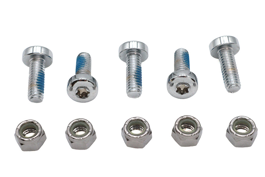 8794-10T - Chrome Front Brake Disc Bolt Set by V-Twin